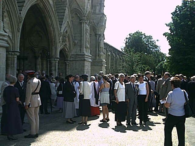 Association Members gather outside the Cathedral