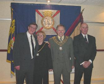 Ollie and Colin rub shoulders with the Mayor and Councillor